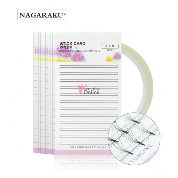 Suport stick card pentru extensii de gene set 10 bucati + 1 rola dubla adeziva BDA02